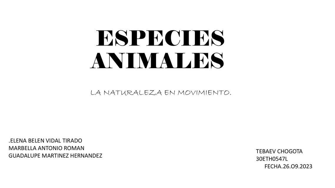 Especies animales 