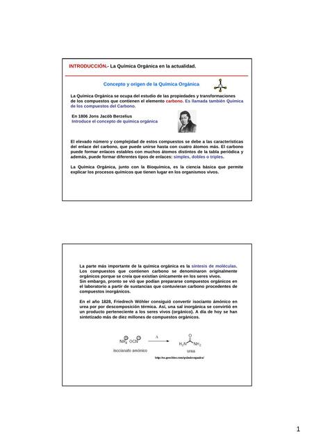 Concepto y Origen de la Química Orgánica