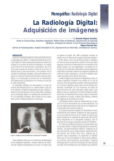 La Radiología Digital Adquisición de imágenes