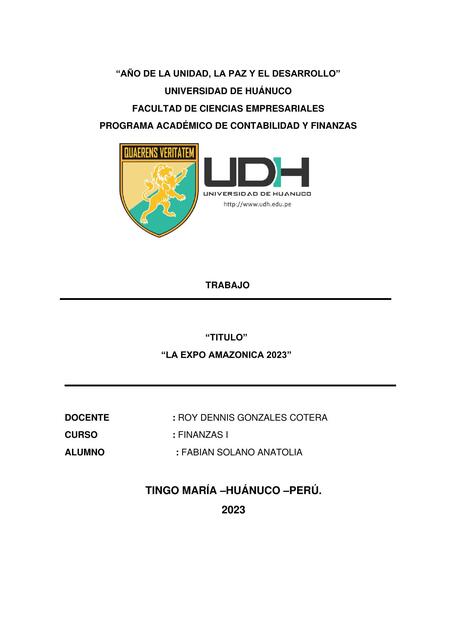 La Expo Amazónica LUIS PABLO ANCHILLO PEREZ uDocz