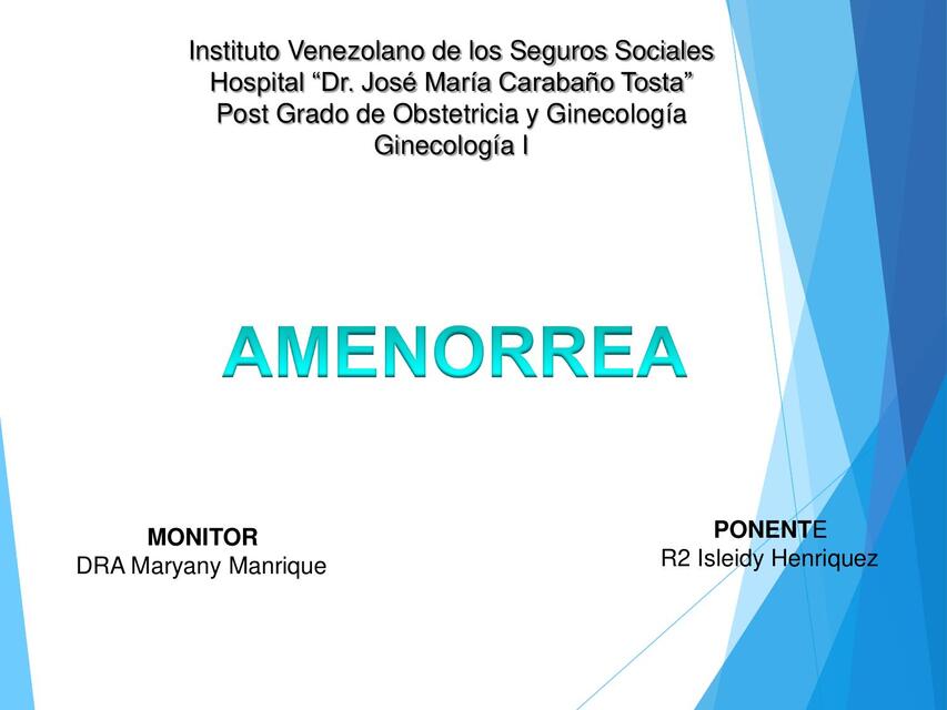 Amenorrea  