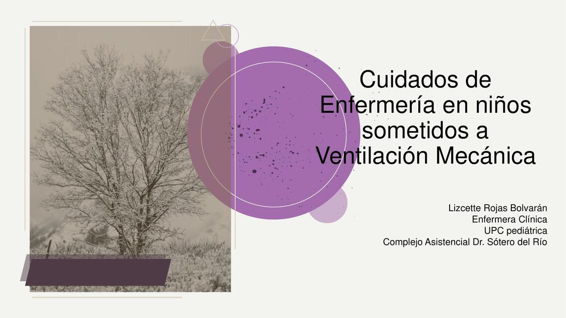 Cuidados de Enfermería en niños sometidos a Ventilación Mecánica  