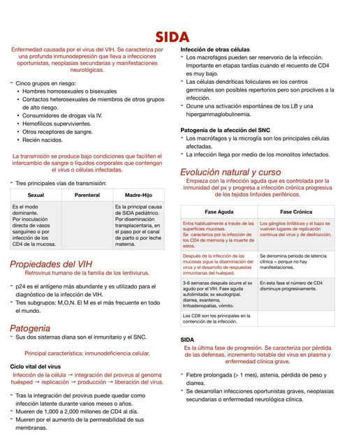 Resumen Patología SIDA