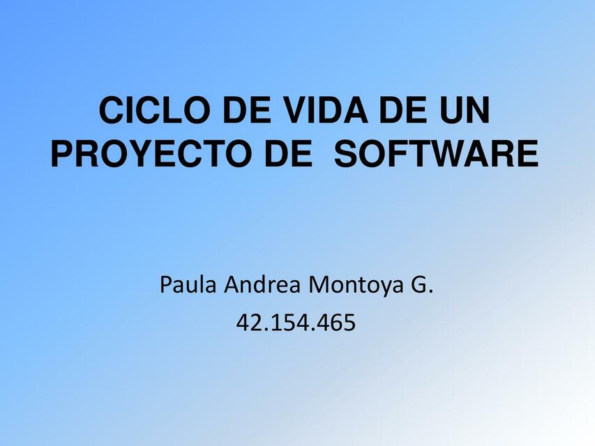 Ciclo de vida de un protecto de software