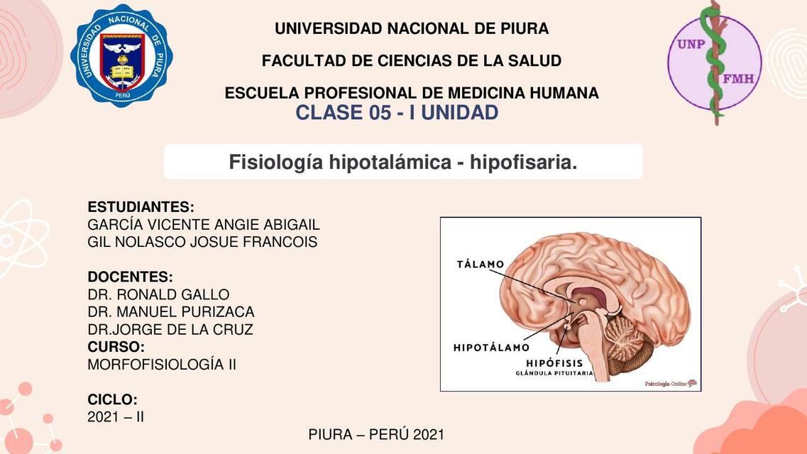 Fisiología Hipotalámica- Hipofisaria