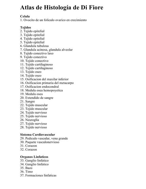 Atlas de la Histología Di Fiore 
