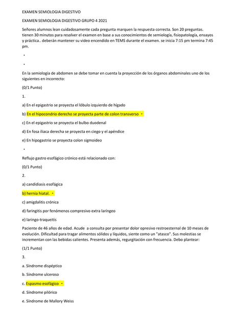 Examen semiología digestivo 