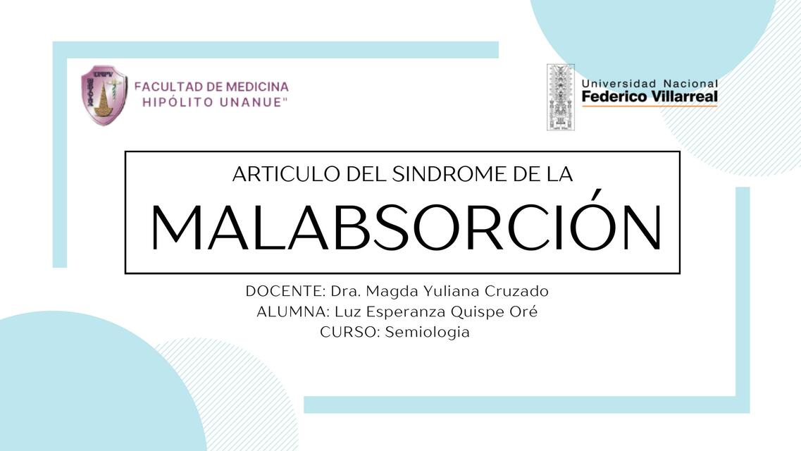 Sindrome de la malabsorción