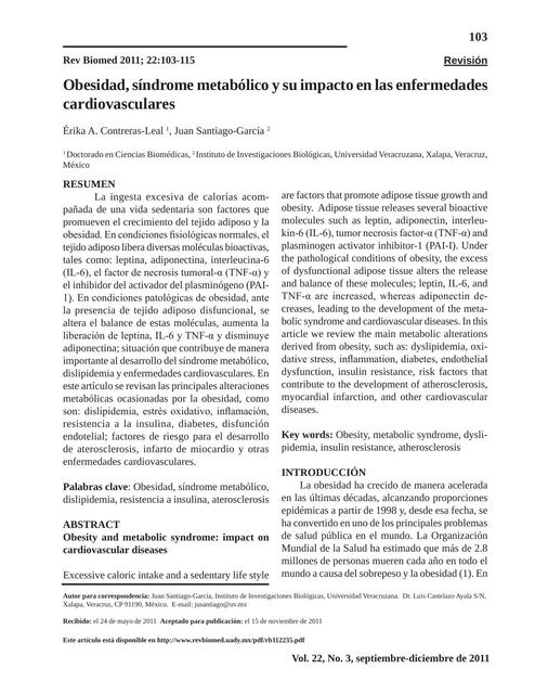 Obesidad, Síndrome Metabólico y su Impacto en las Enfermedades Cardiovasculares