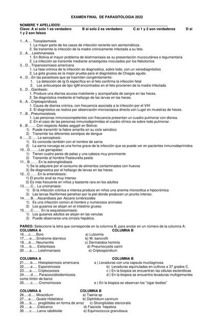 Examen final de parasitología 