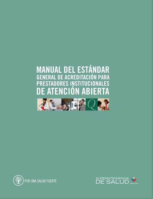 Manual de estándar general de acreditación para prestadores institucionales de atención abierta 