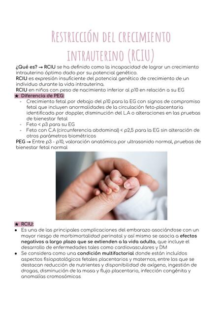 Restricción del crecimiento intrauterino