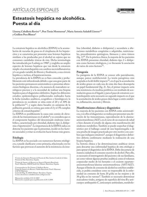 Esteatosis hepática no alcohólica