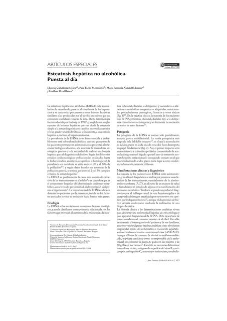 Esteatosis hepática no alcohólica