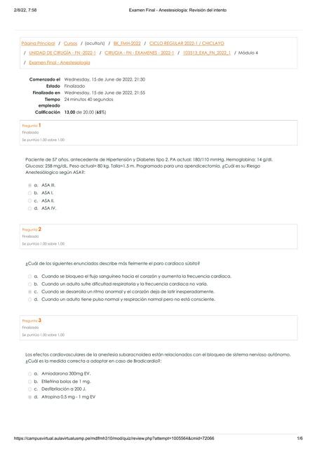 Examen final anestesiología