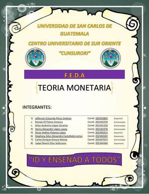 Teoría Monetaria 