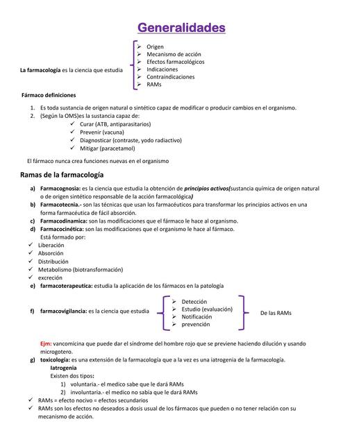 Farmacología generalidades