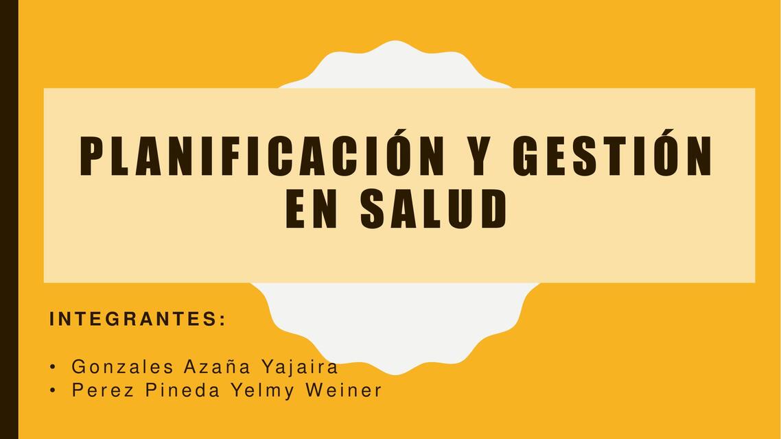 Planificación y gestión en salud 