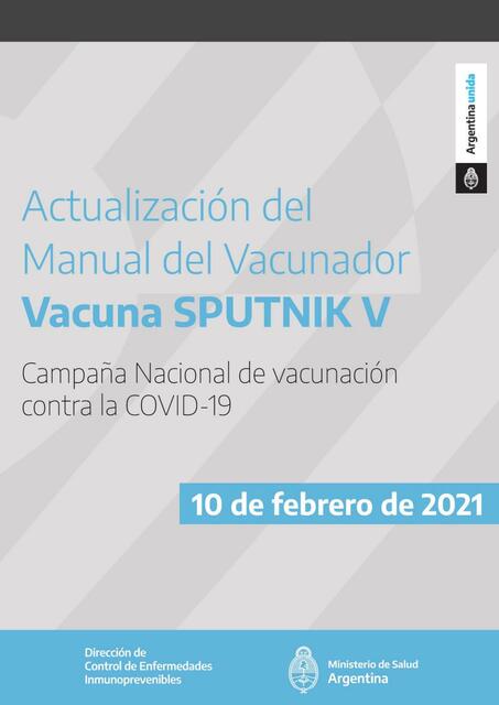 Actualización del Manual del Vacunador 