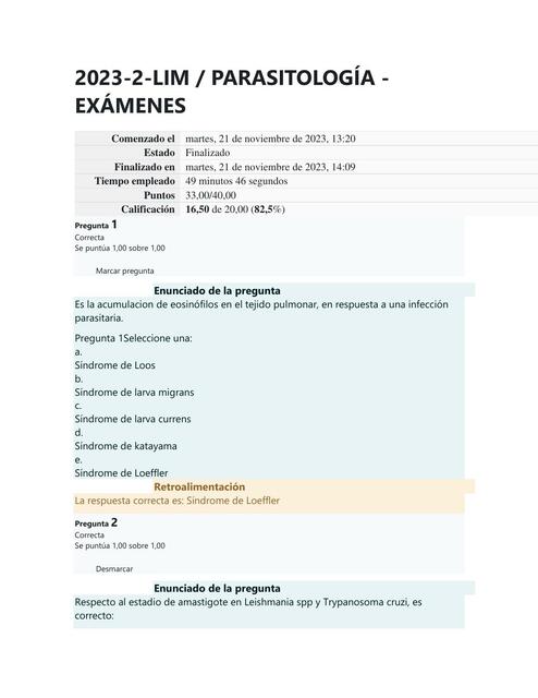 Examen Final Parasitología 2023-2(GRUPO 3)