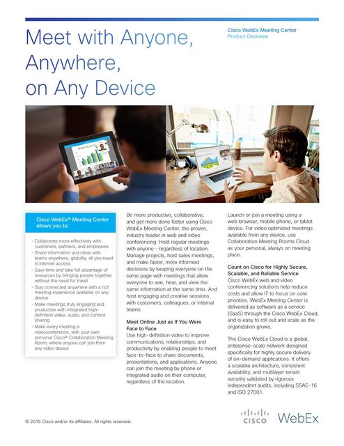 Cisco Webex: Product Overview