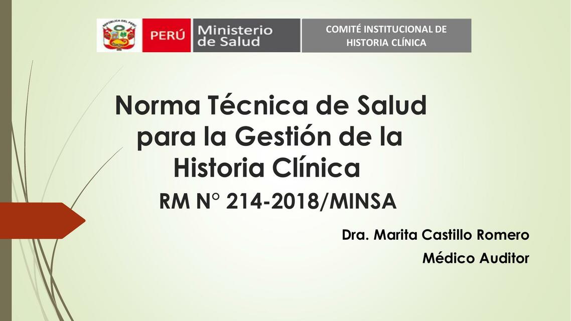 Norma técnica de salud para la gestión de la historia clinica 