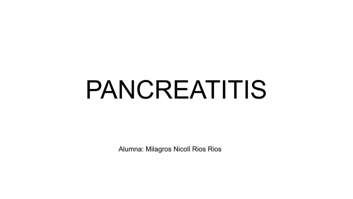 Pancreatitis