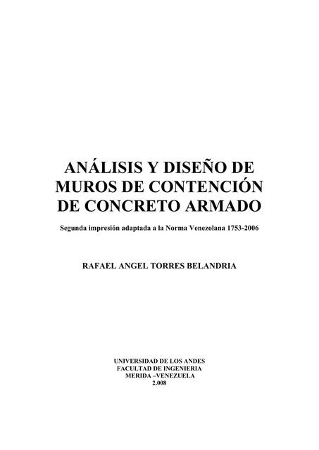 Análisis y diseño de muros de contención de concreto armado