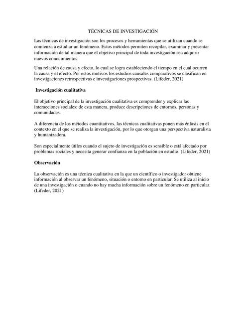 Técnicas de investigación