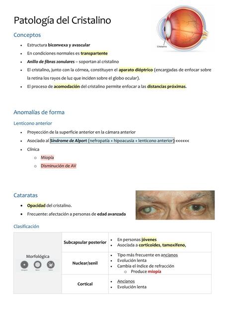 Patología del Cristalino 