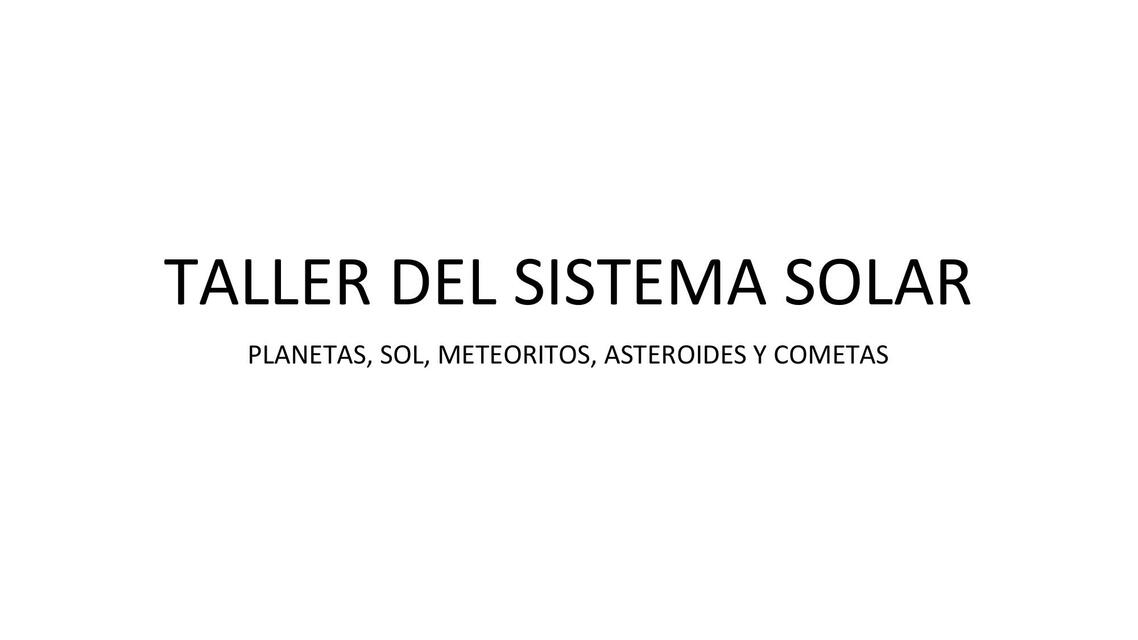 Taller del sistema solar