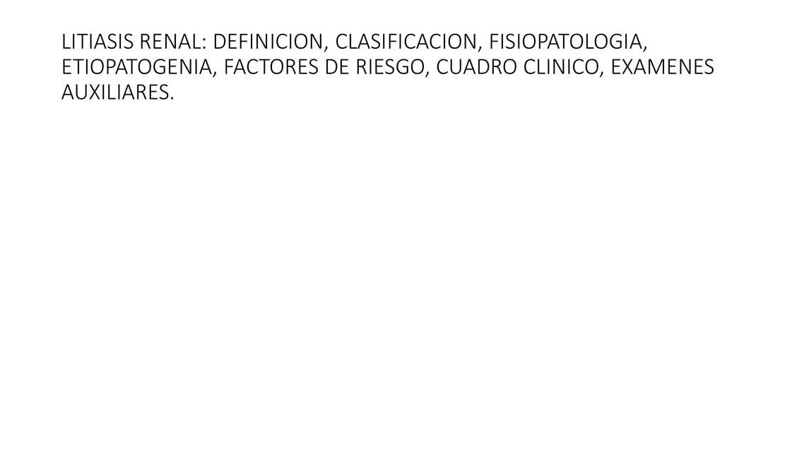 Litiasis Renal 