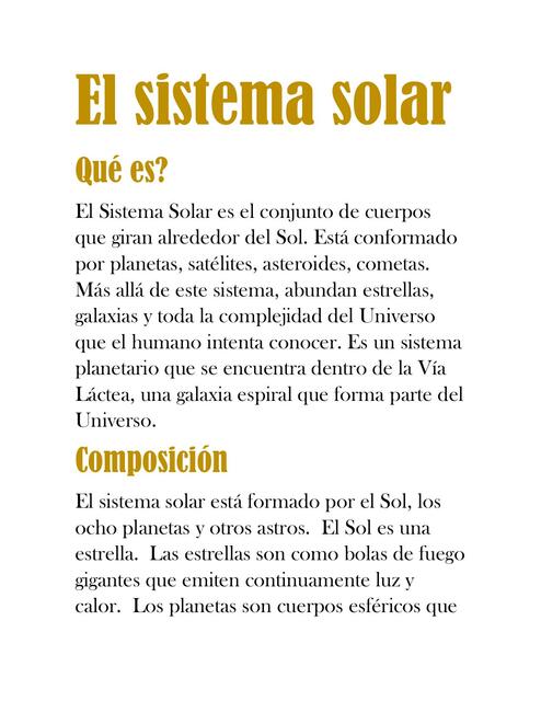 El Sistema Solar