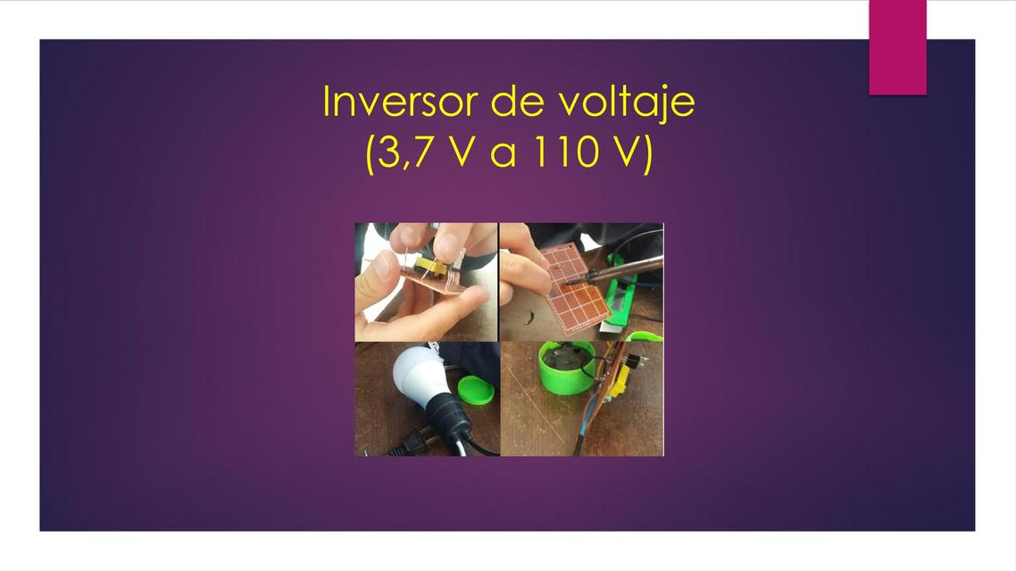 Inversor de voltaje DC - AC (3.7 V - 110V)