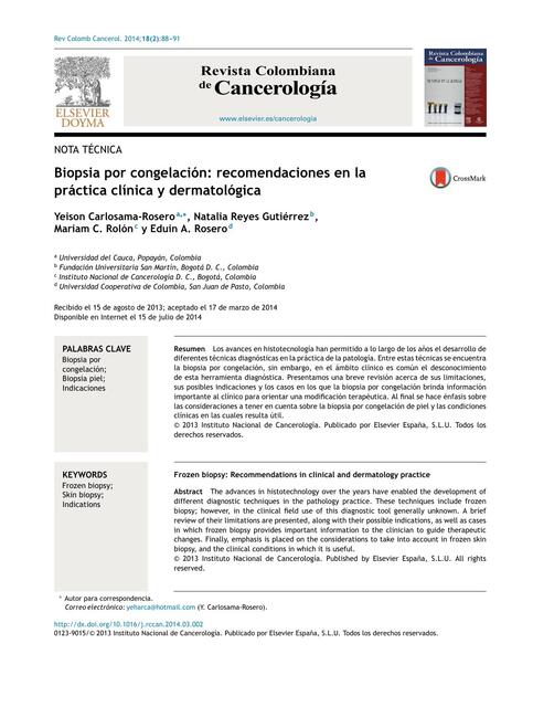 Biopsia por congelación  