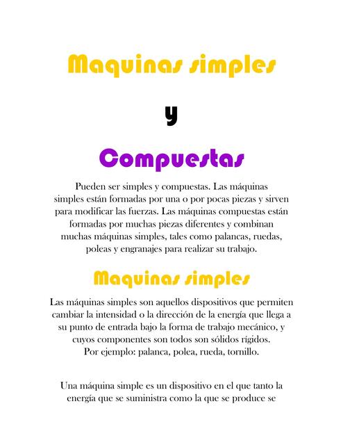 Maquinas simples y compuestas 