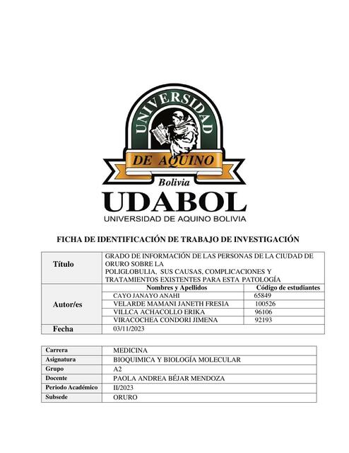 Ficha de identificación de trabajo de investigación 