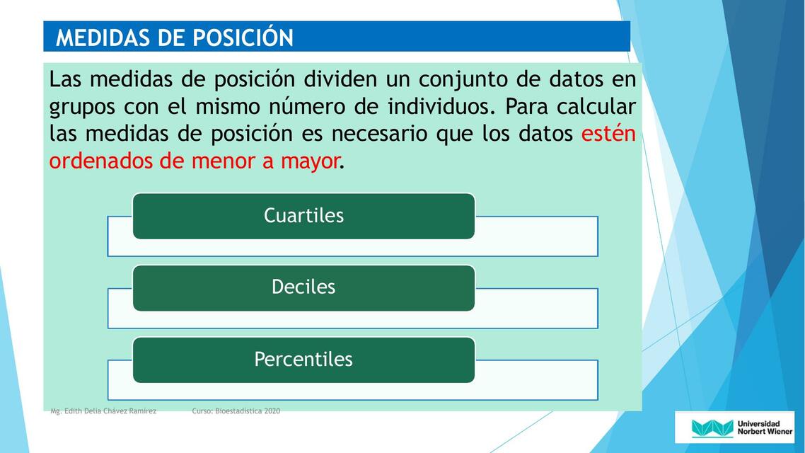 Medidas de posición | Erica AF | uDocz