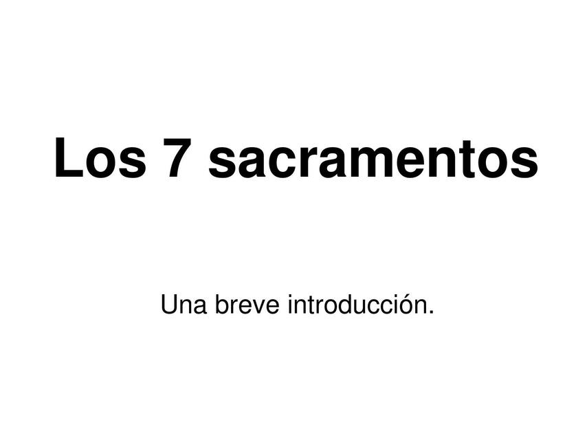 Los 7 sacramentos