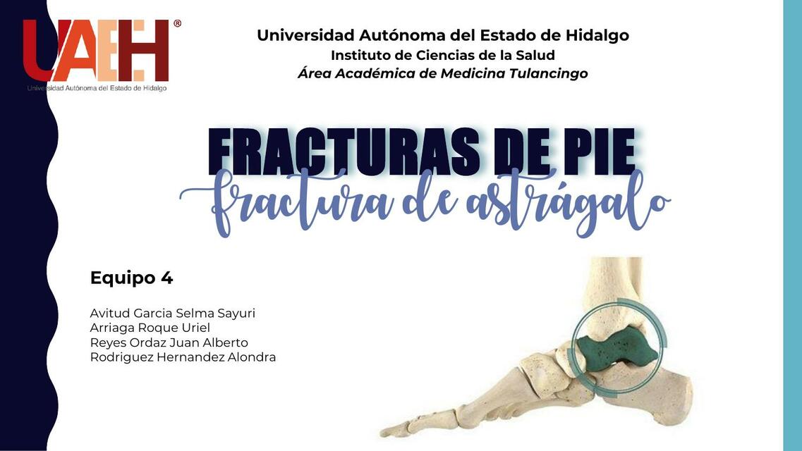 Fracturas de pie astragalo