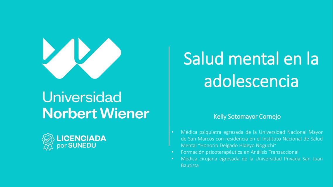 Salud mental en la adolescencia