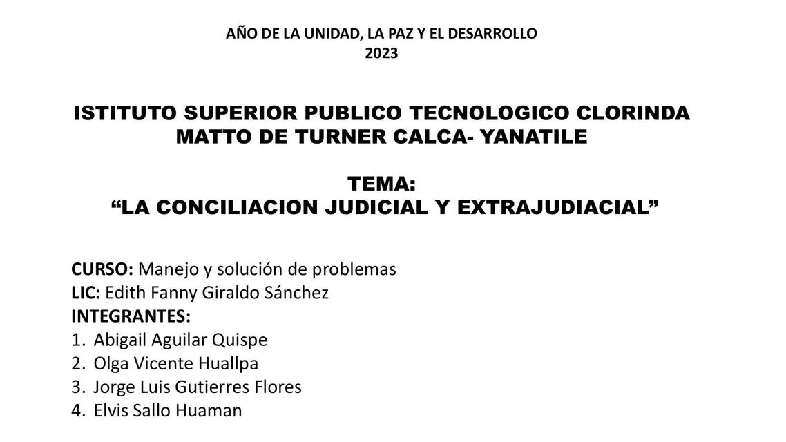 Conciliación manejo y solución de problemas