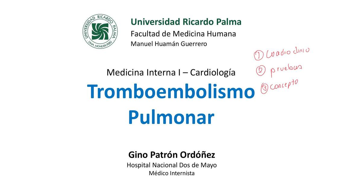 Clase 35 Tromboembolismo Pulmonar