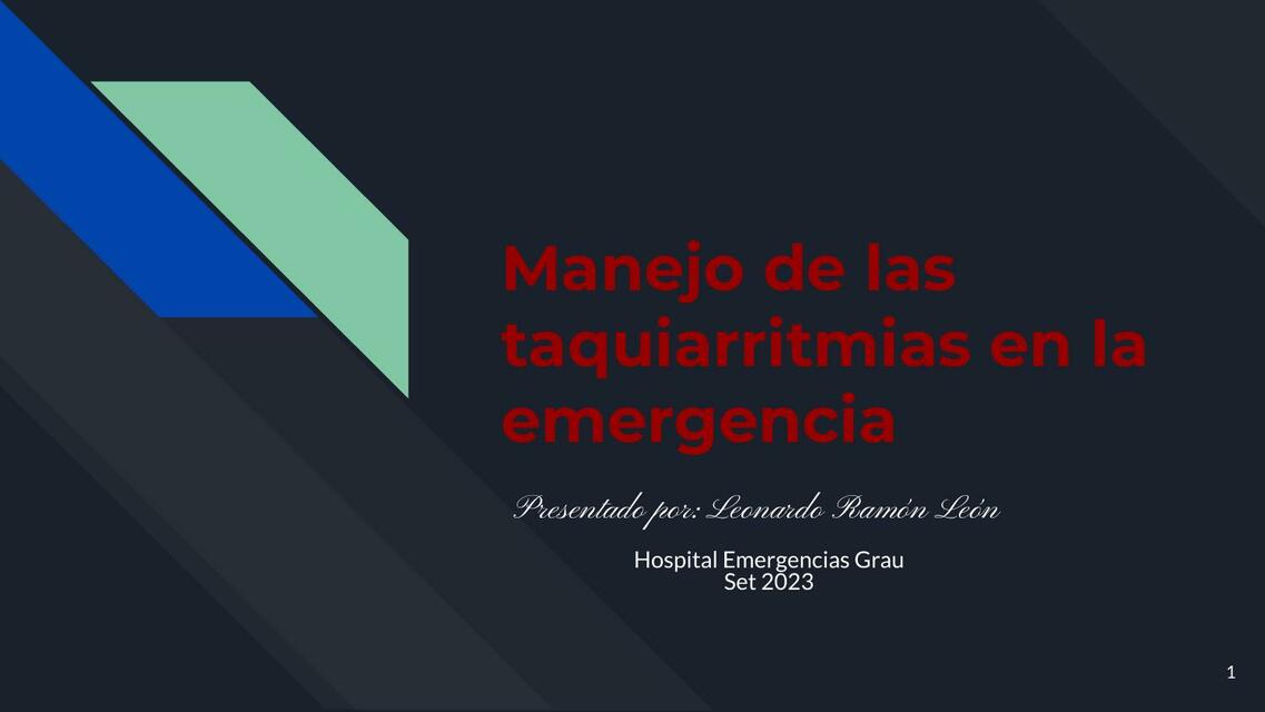 Manejo de las taquiarritmias en la emergencia