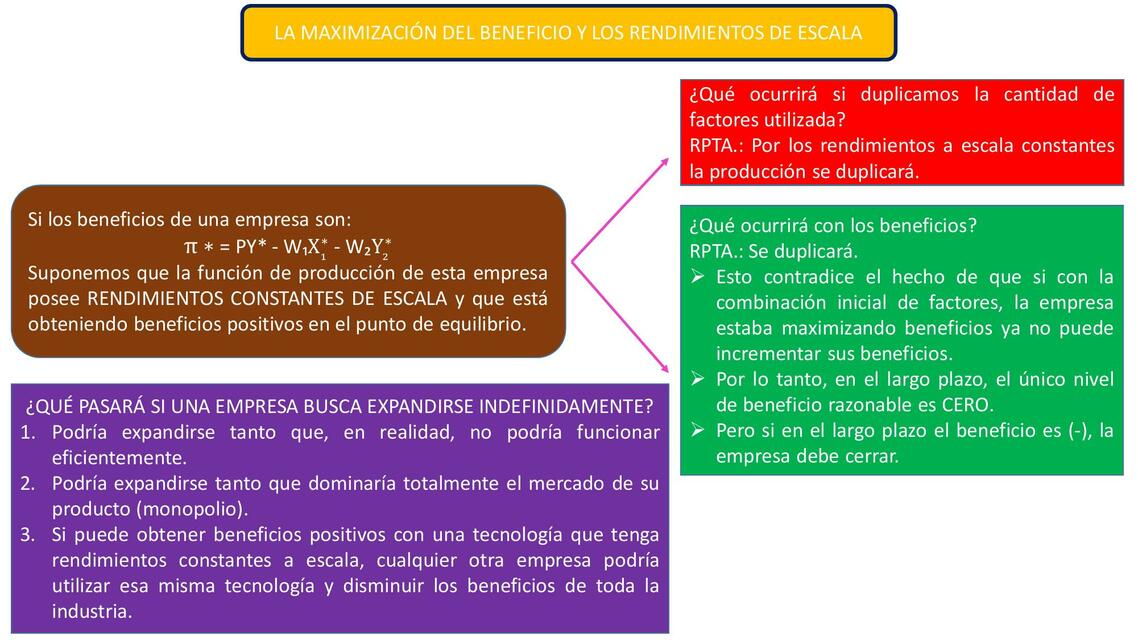 La maximización del beneficio y los rendimientos de escala 