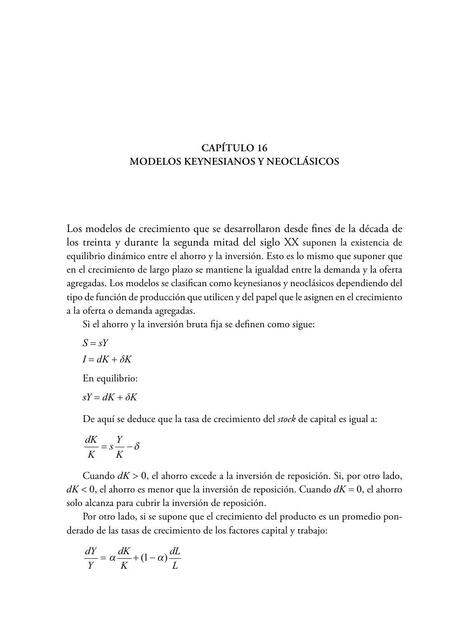 Modelos keynesianos y neoclásicos