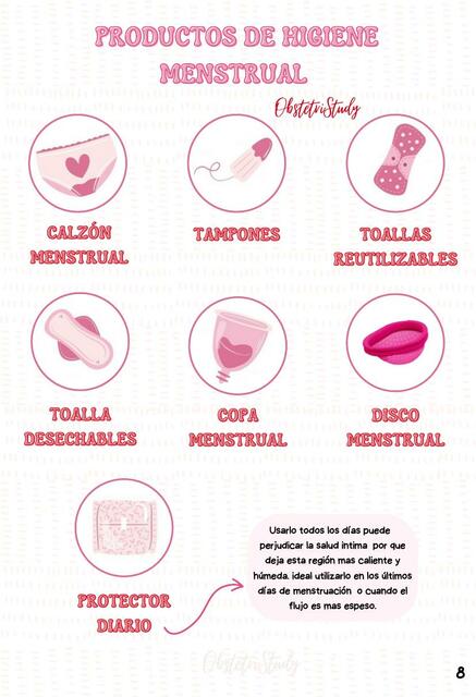 Productos Higiene Menstrual