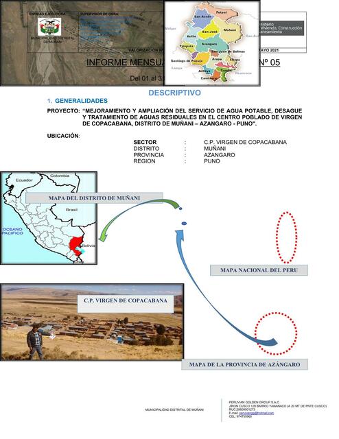 Mejoramiento y ampliacion del servicio de agua potable, desagüe y tratamiento de aguas residuales