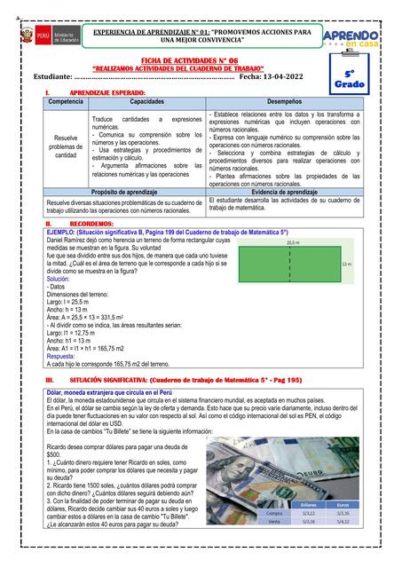 Ficha de actividades 