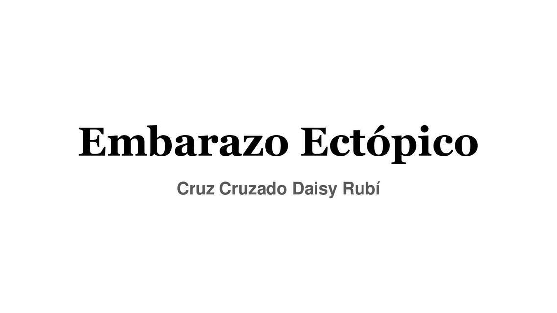 Embarazo ectópico 